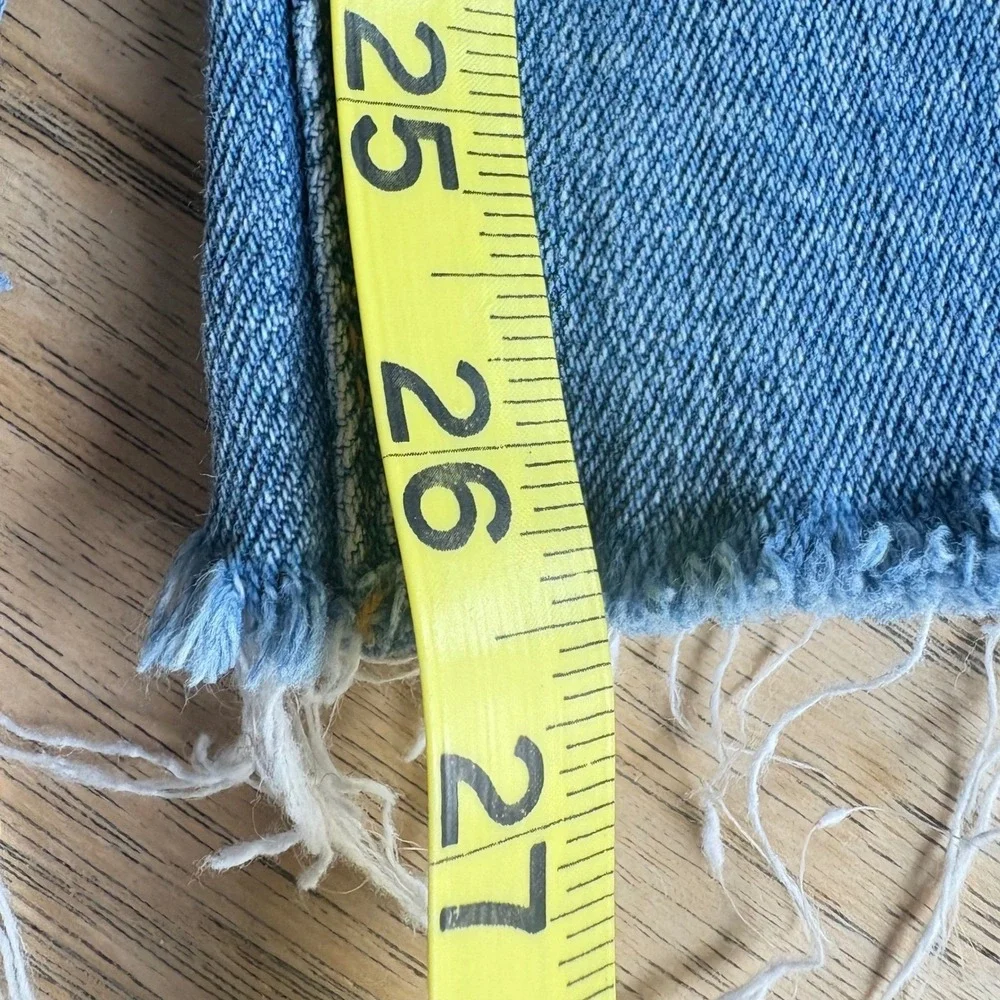 $304 RE/DONE Destroyed Dawn‎ Stove Pipe 70's Crop Straight Leg Denim Jeans SZ 25